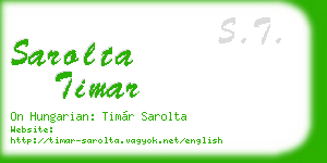 sarolta timar business card